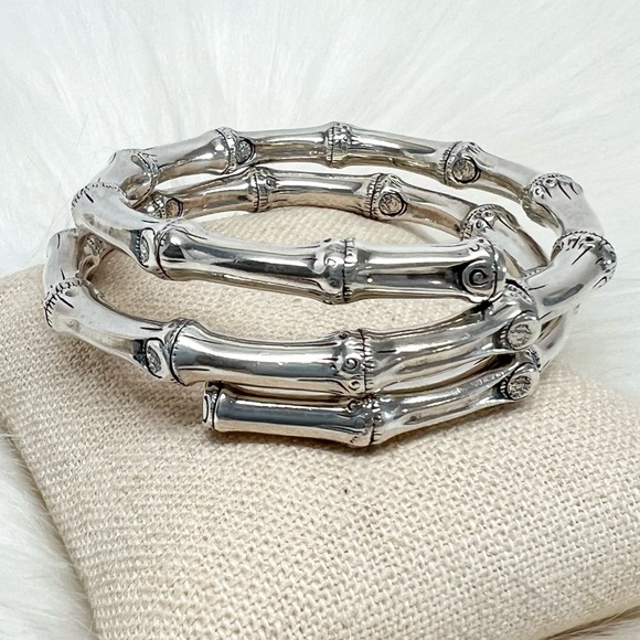 John Hardy Bamboo Coil Bracelet Sterling Silver